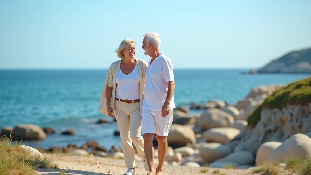 Seniori pastaigā Kolkas ragā, vasaras saulaino dienu