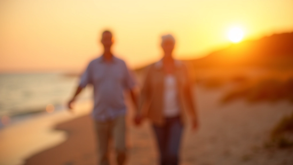 Divi seniori pastaigā gar piekrasti, skaista miers un prieks